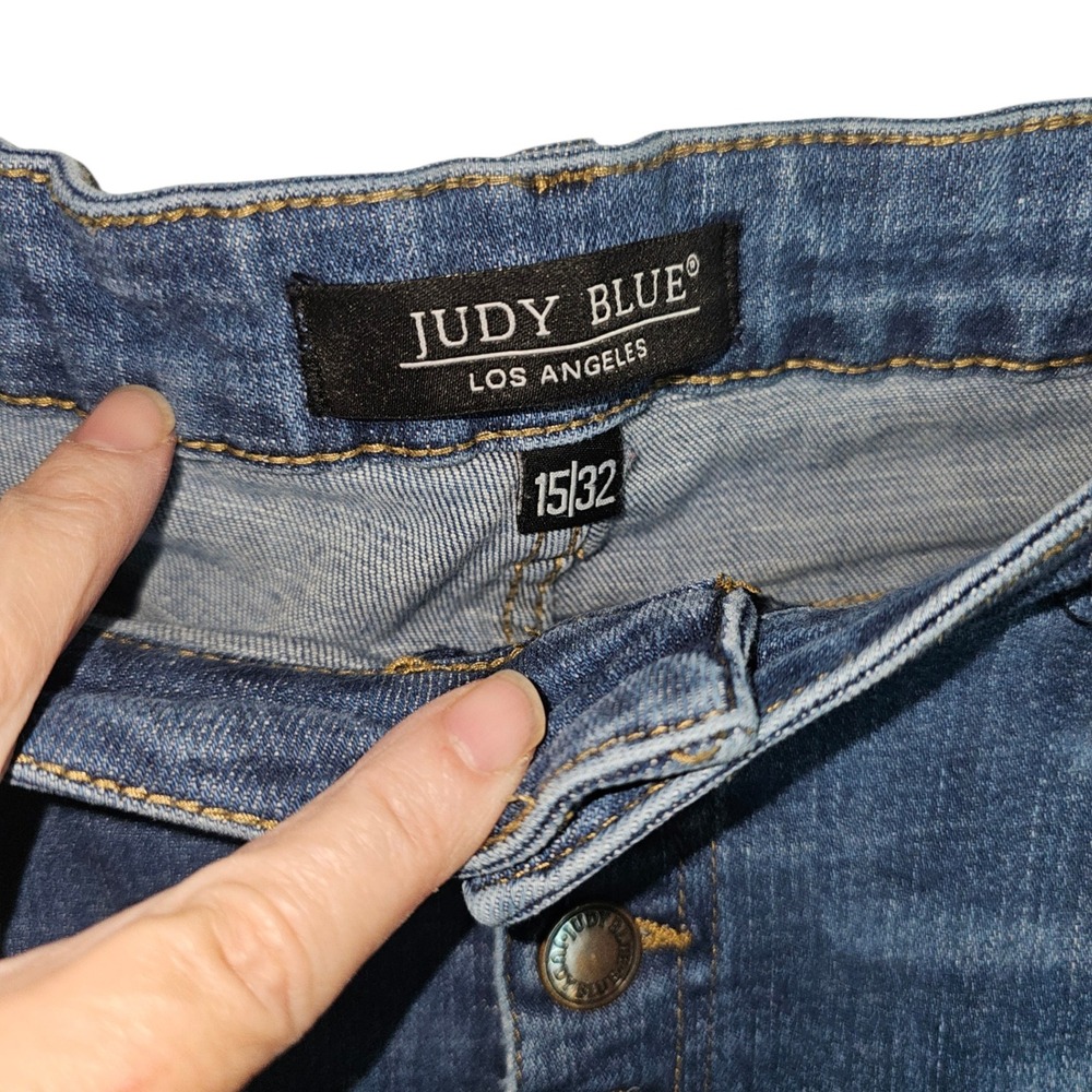 Judy Blue Button Fly Medium Wash Skinny Jeans with Thermal Patch Insert 30X29 - Picture 5 of 8